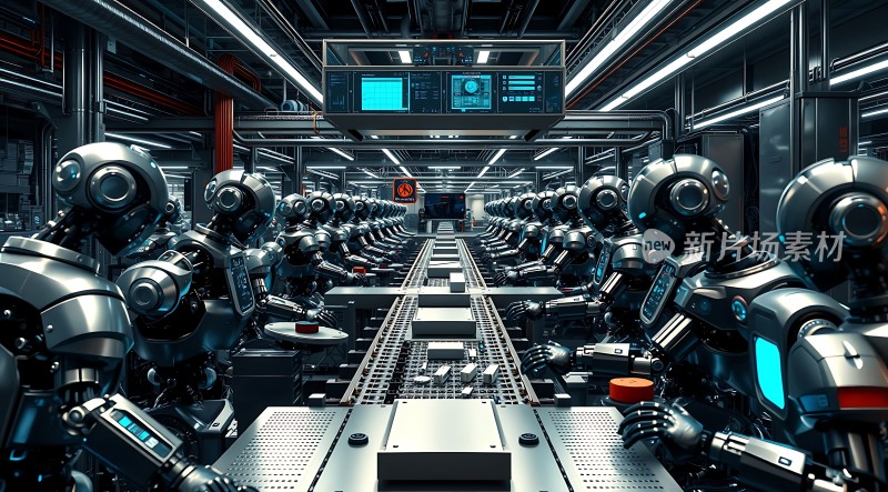未来工厂机器人生产线高效运作