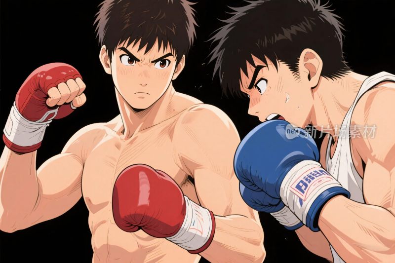 拳击选手竞技插画