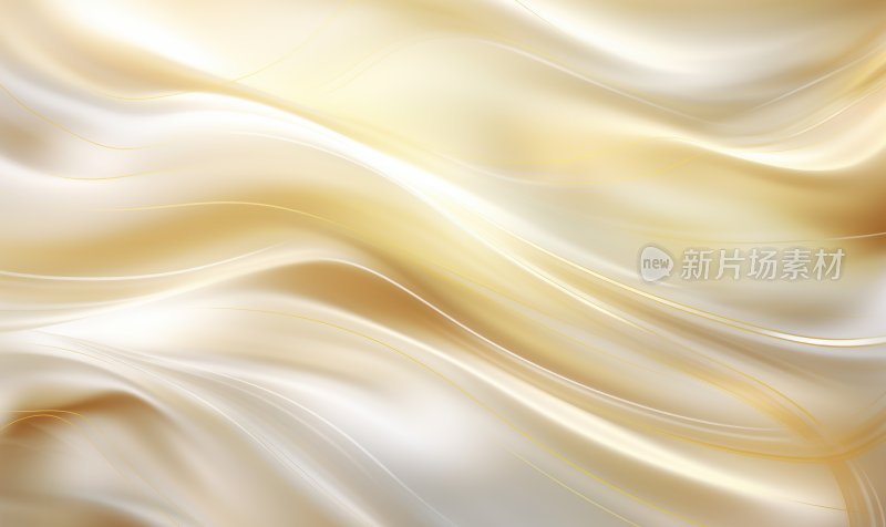 绸缎曲线纹理丝绸白金色华丽时尚背景