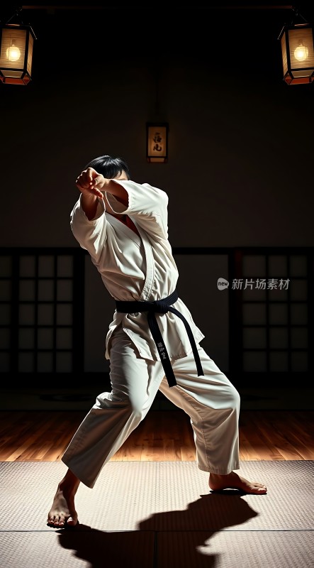 黑带高手展示高难度动作