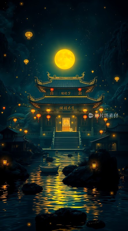 古寺夜月