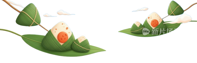 3D卡通端午节元素插画