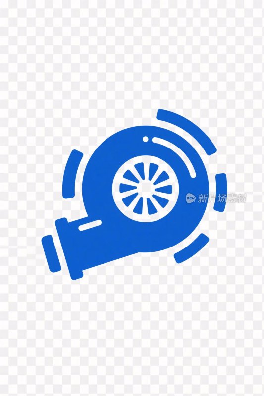 蓝色涡轮图标插画