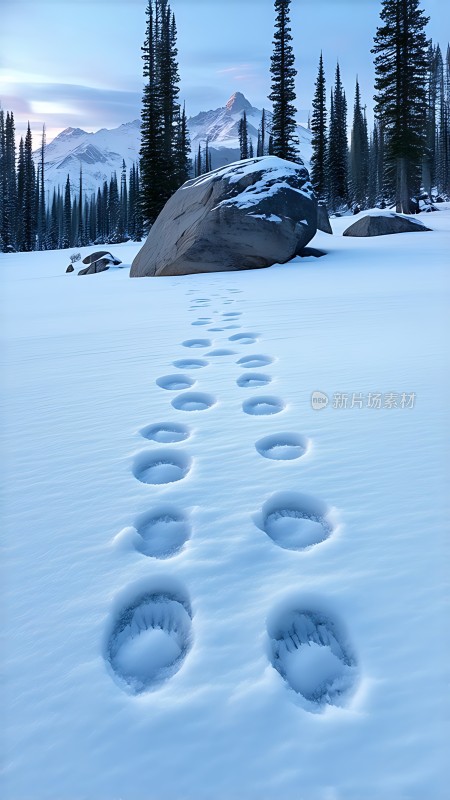 雪地足迹寻踪之旅