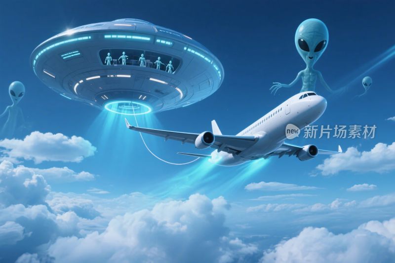 飞碟外星人遇飞机
