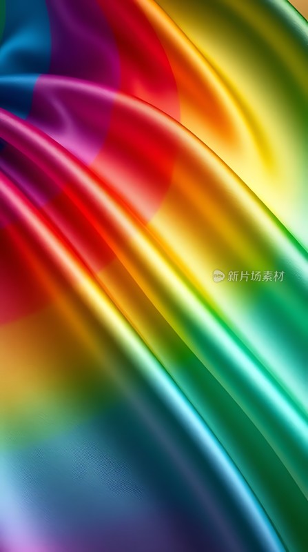 彩虹丝绸流动之美