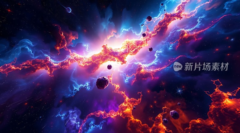 宇宙奇观星云与行星的神秘舞蹈