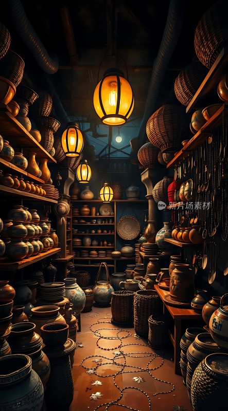 陶艺工坊光影交织的艺术世界