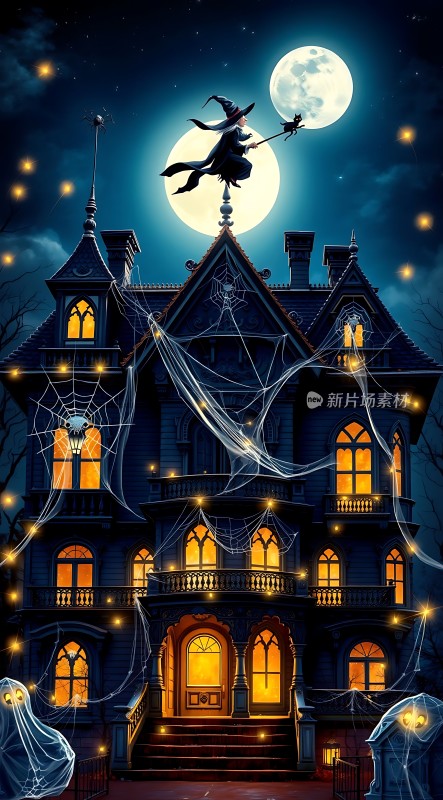 万圣节之夜女巫与幽灵鬼屋