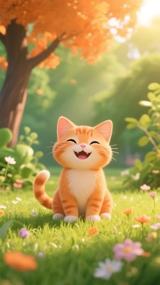 阳光下的快乐小橘猫