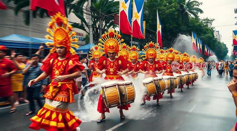 红衣鼓手游行队伍