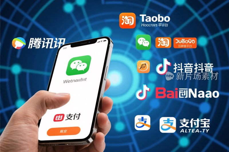 数字应用网络宣传插画