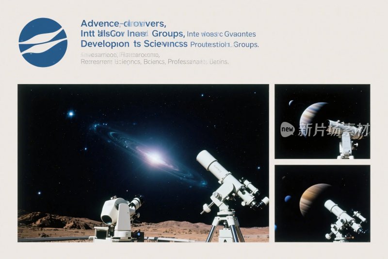 太空观测设备与星空场景