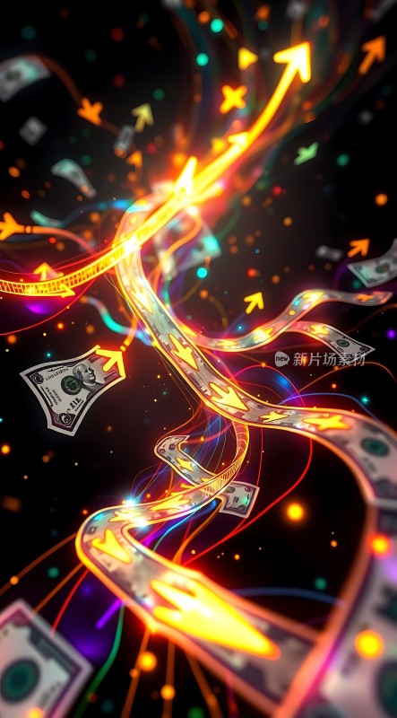 金钱与光箭交织财富之路