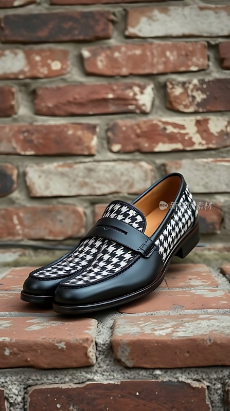 黑白格纹皮鞋时尚与经典的完美结合