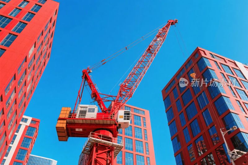 城市建筑施工起重机场景