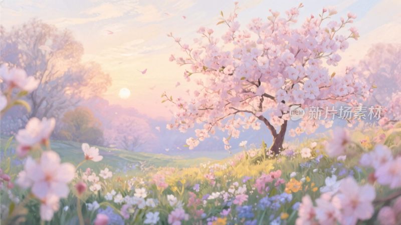 梦幻春日自然风景