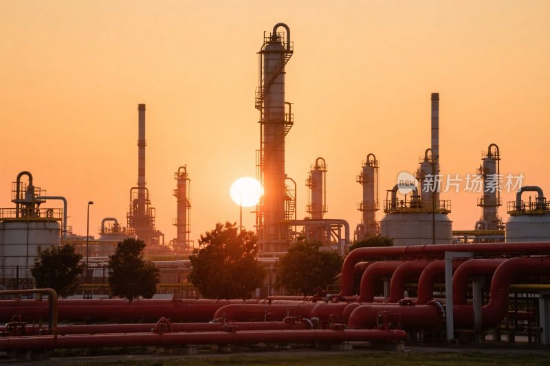 工业厂区日落景象