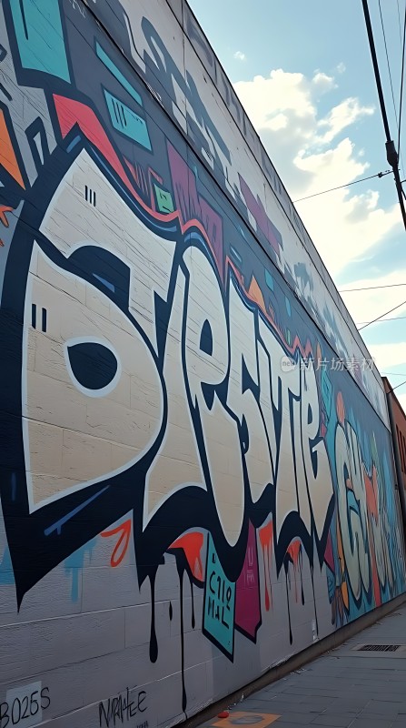 街头艺术墙绘色彩斑斓的涂鸦世界