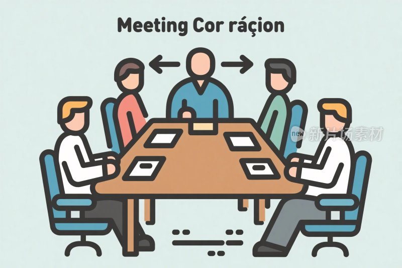 会议室商务会议插画