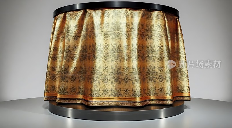 金色花纹布料展示