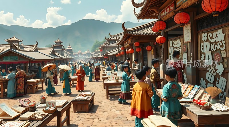 古风集市繁华景象