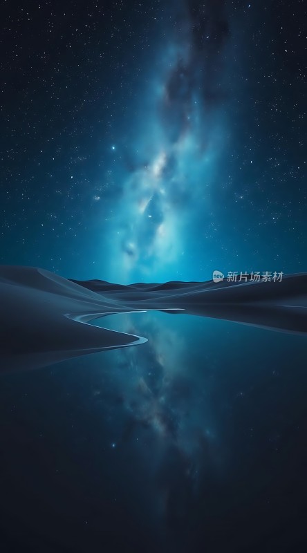 星河倒影沙漠夜空