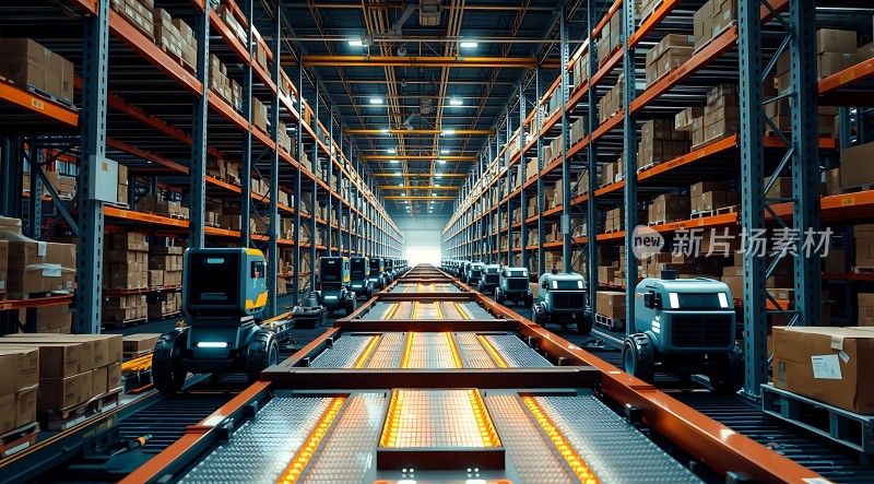 智能物流仓库机器人搬运货物