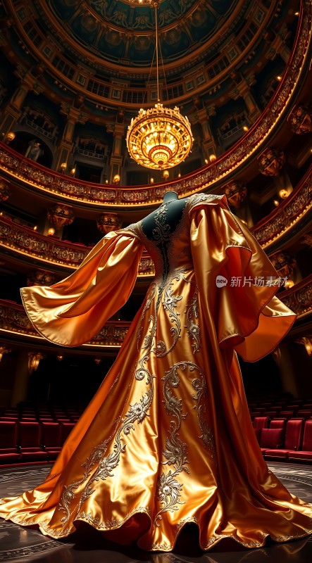 金色舞裙映衬华丽剧院
