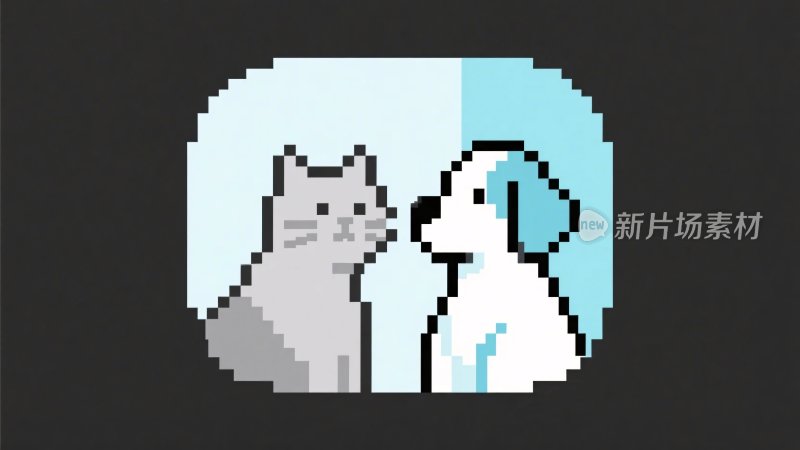 像素风格猫狗插画