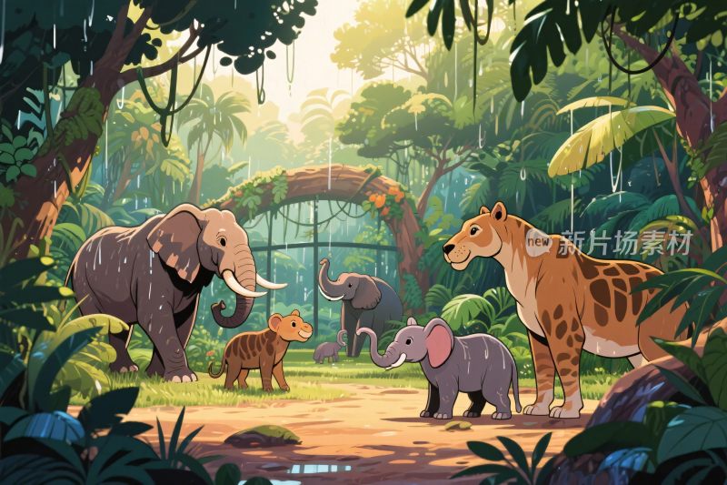 丛林中的多样野生动物