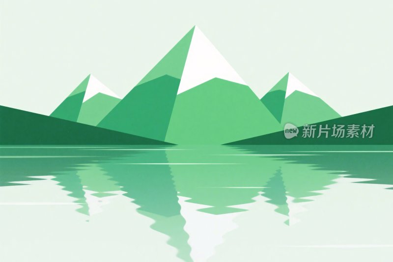 简约山水风景插画