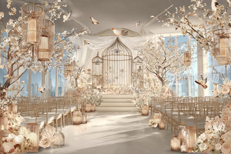 浪漫梦幻的婚礼场地布置