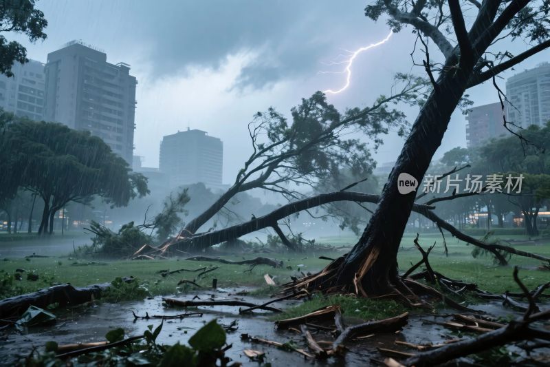 城市风雨灾害场景