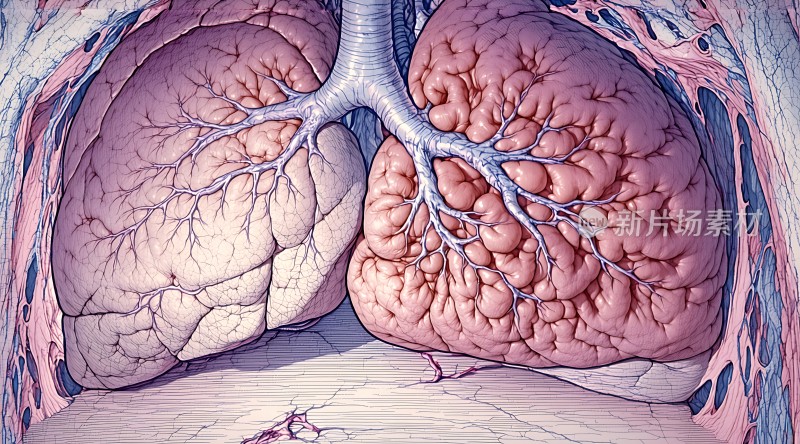 肺部血管系统解剖图