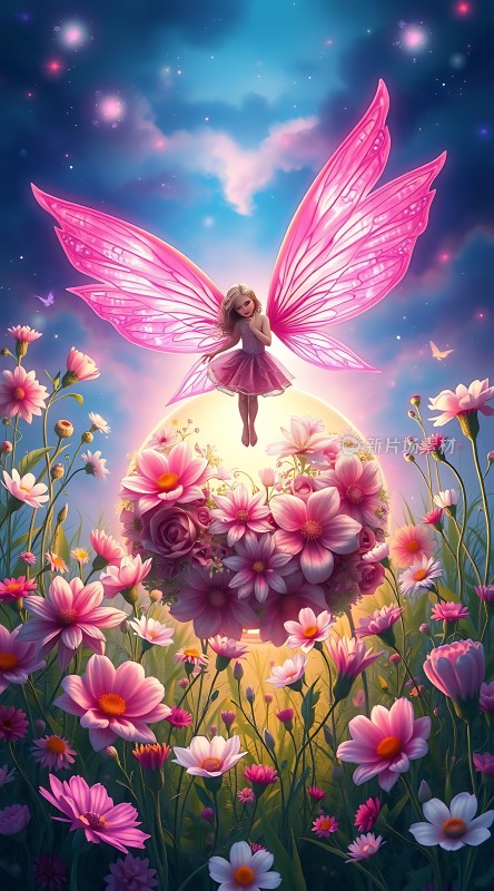 粉色精灵花海梦游