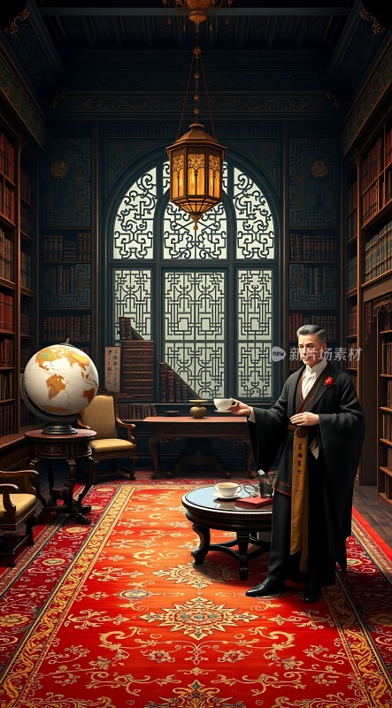 书房里的绅士