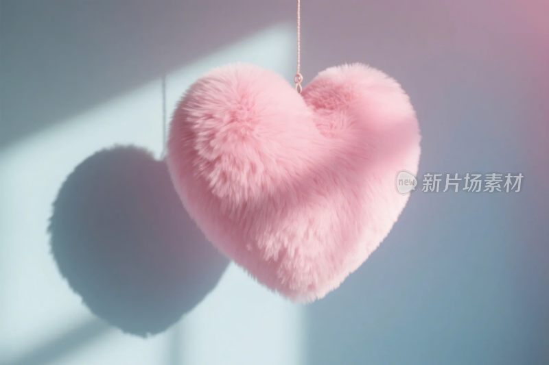 粉色毛绒爱心装饰