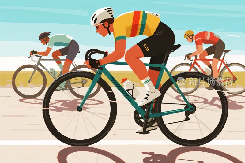 自行车竞技插画