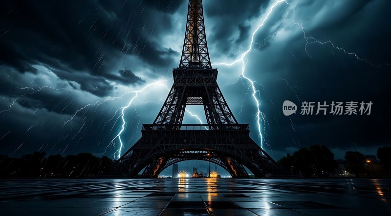 巴黎铁塔闪电之夜