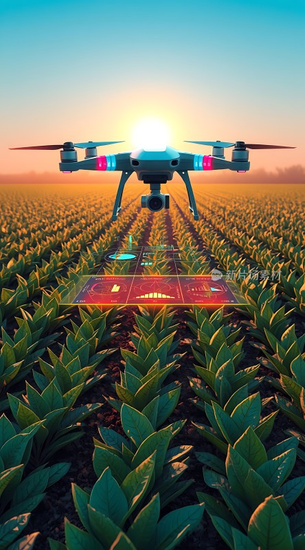 科技农业无人机监测作物生长