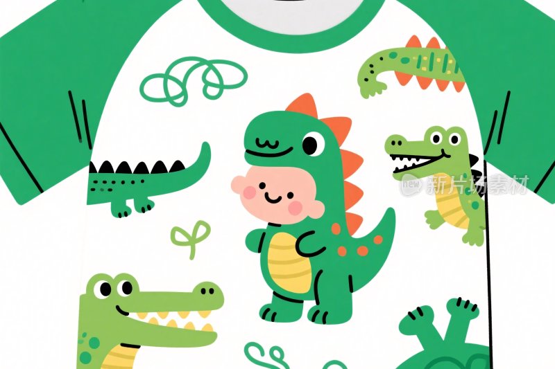 卡通恐龙童装插画图案