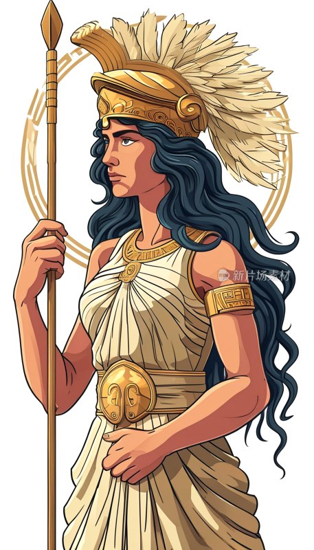 雅典娜神话卡通图标