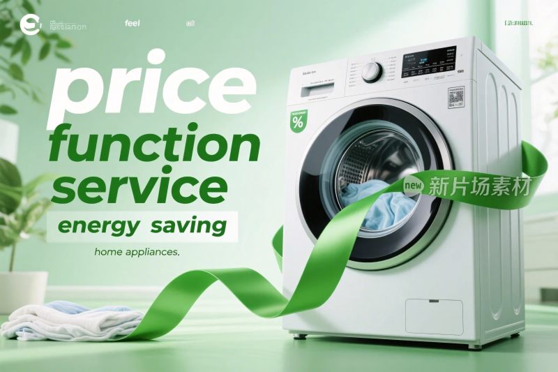洗衣机广告插画