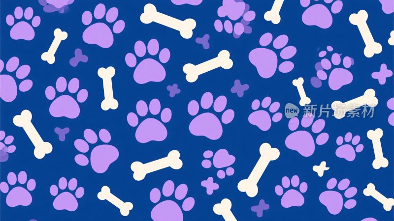 紫色猫狗元素图案背景