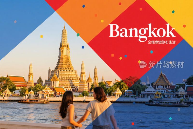 曼谷景点宣传插画