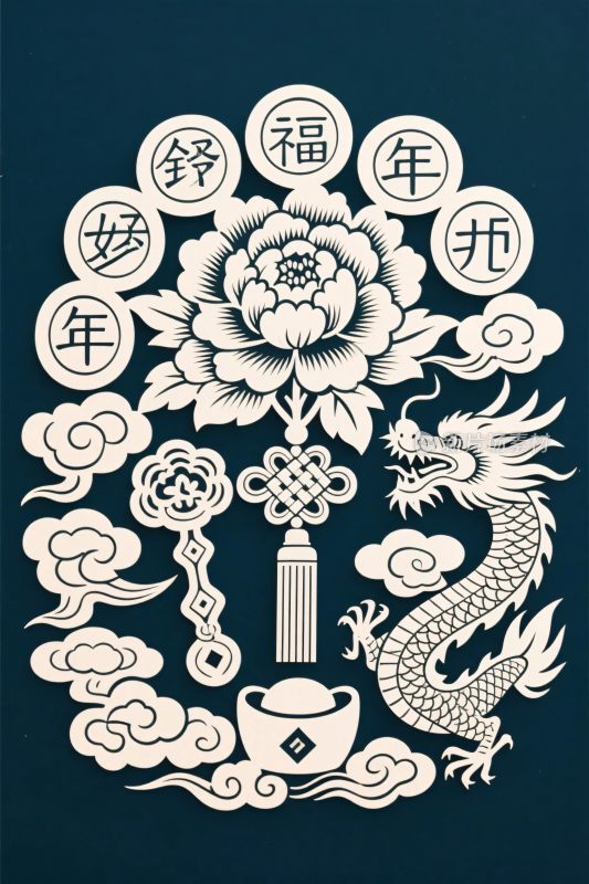 中国传统吉祥年画插画