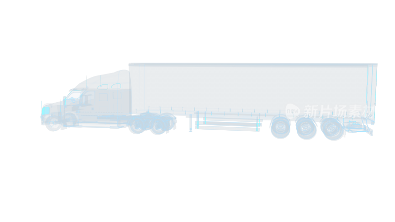 大卡车货运冷链运输车 科幻透明赛博朋克