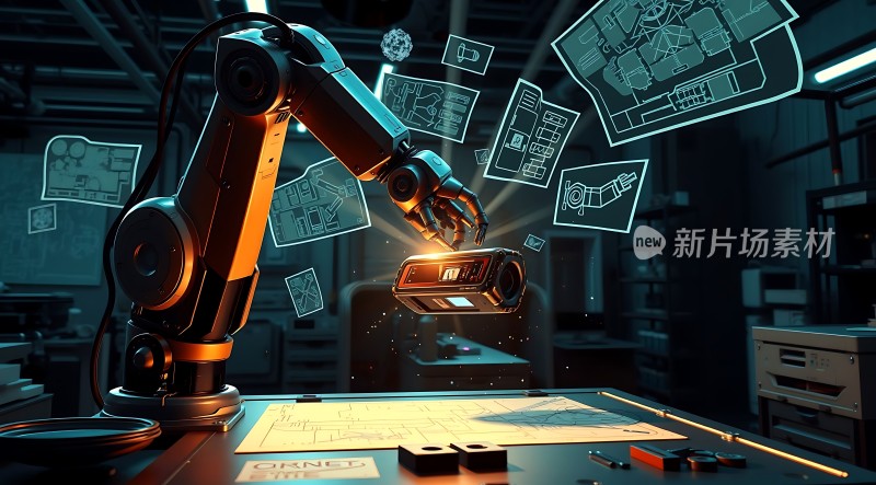 机器人操作精密仪器科技感十足