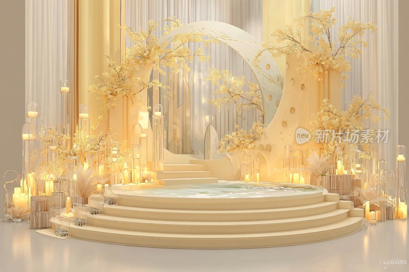 金色梦幻婚礼舞台场景